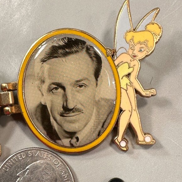 Walt Disney World Retro Logo Tinkerbell Trading Pin Cameo Picture Lapel Pin - Picture 2 of 9